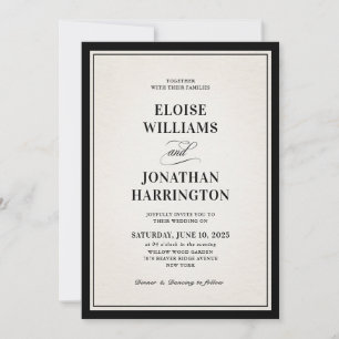 Altes Geld Modernes Formelles Schwarzes Hochzeitsf Einladung