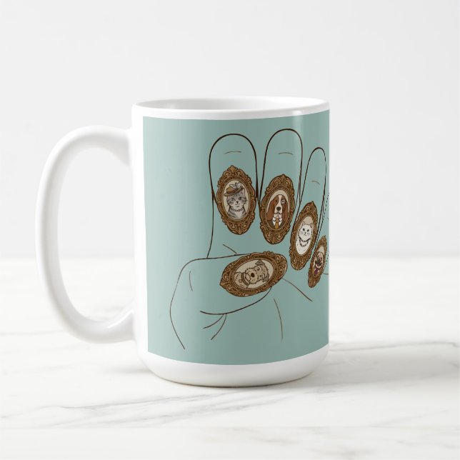 Altes Geld Nägel Kaffeetasse (Links)