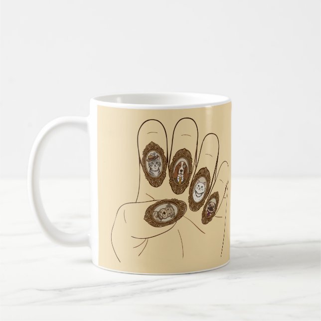 Altes Geld Nägel Kaffeetasse (Links)