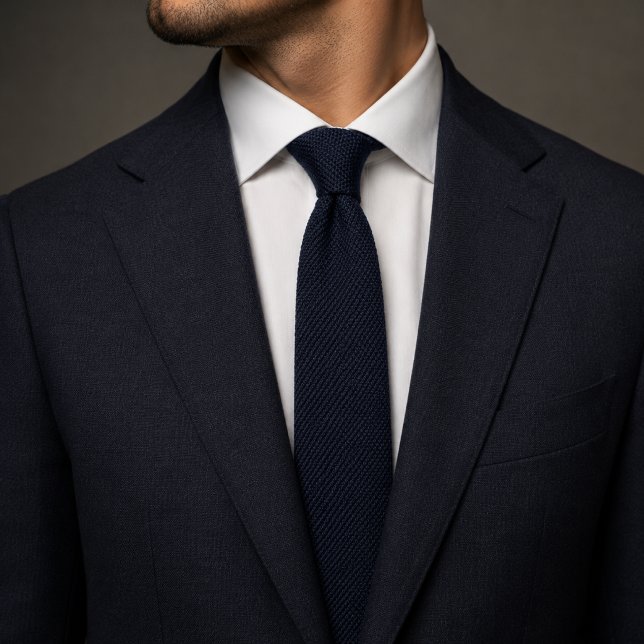 Altes Geld Navy Blau Herringbone Tweed Stoff Krawatte (Von Creator hochgeladen)
