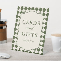 Altes Geld Oliven Karo Hochzeitskarten & Geschenke