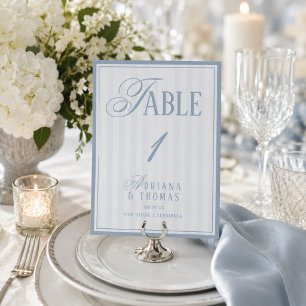 Altes Geld Pastell Blau Hochzeit Tischnummer