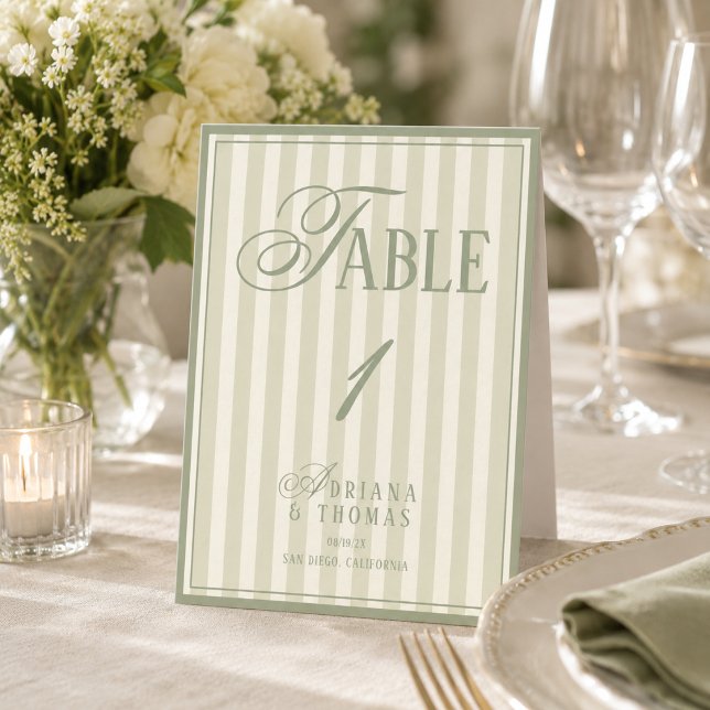 Altes Geld Pastellgrüne Hochzeit Tischnummer (Von Creator hochgeladen)