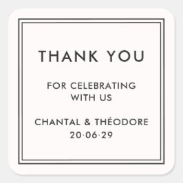 Altes Geld | Quiet Luxus Hochzeit Vielen Dank Stic Quadratischer Aufkleber