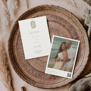 Altes Geld, Reitpferd QR-Code-Hochzeit Einladung