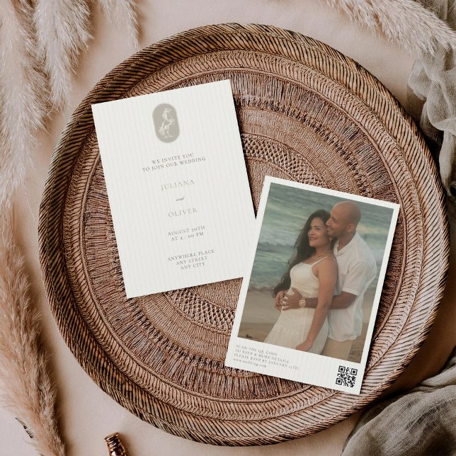 Altes Geld, Reitpferd QR-Code-Hochzeit Einladung (Von Creator hochgeladen)