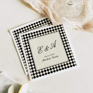 Altes Geld Retro Diamant Karo Hochzeit Serviette