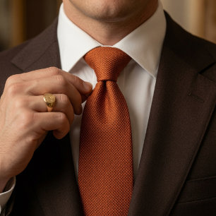 Altes Geld Rost Orange Birdseye Tweed Stoff Krawatte
