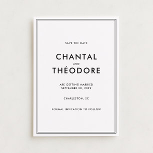 Altes Geld   Ruhiger Luxus   Schwarz und Off-White Einladung