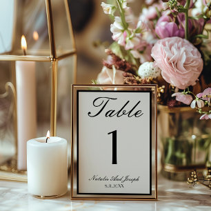 Altes Geld Schwarz Creme Hochzeit Tischnummer