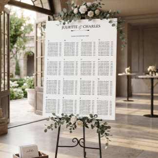 Altes Geld Schwarz-Weiß Alphabetische Sitzordnung Poster
