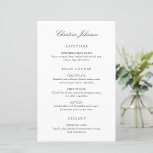 Altes Geld Schwarz-Weiß-Gästename Hochzeitsmenü