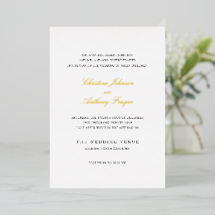 Altes Geld Schwarz-Weiß Klassische Hochzeit Folieneinladung