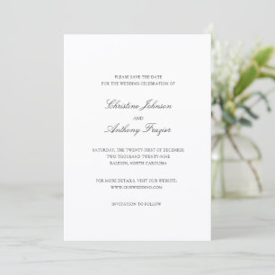 Altes Geld Schwarz-Weiß Klassische Hochzeit Save The Date