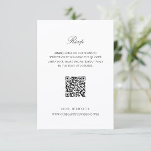 Altes Geld Schwarz-Weiß Klassischer QR-Code-Hochze RSVP Karte