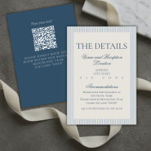 Altes Geld Script Blue Stripe Hochzeitsdetails