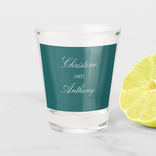 Altes Geld Teal Klassische Hochzeit Schnapsglas