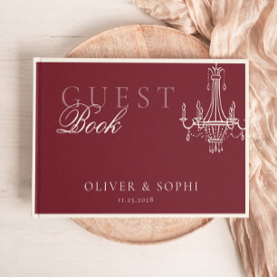 Altes Geld Thema Tiefrotes Retro-Hochzeit Gästebuch
