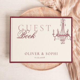 Altes Geld Thema Tiefrotes Retro-Hochzeit Gästebuch