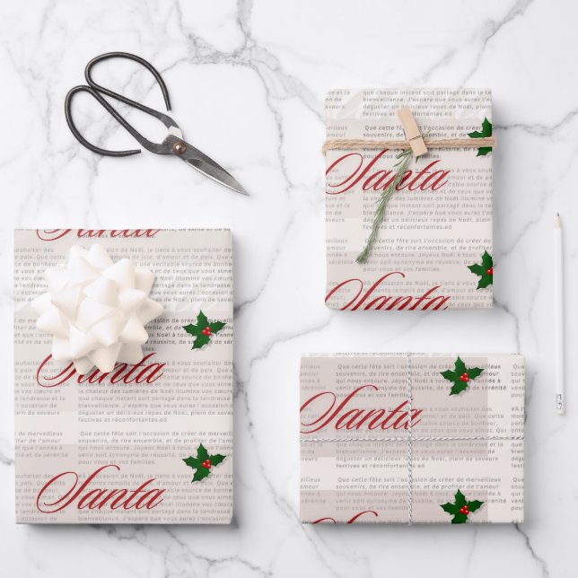 Altes Geld Vintager Zeitungsstil Weihnachten Geschenkpapier Set (Vorderseite)