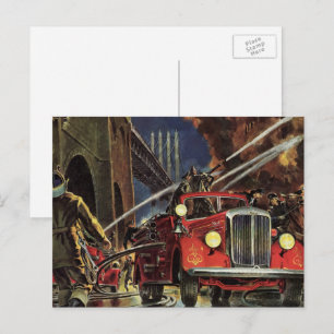 Altes Geschäft, Feuerwehrleute Feuerwehr Feuerwehr Postkarte