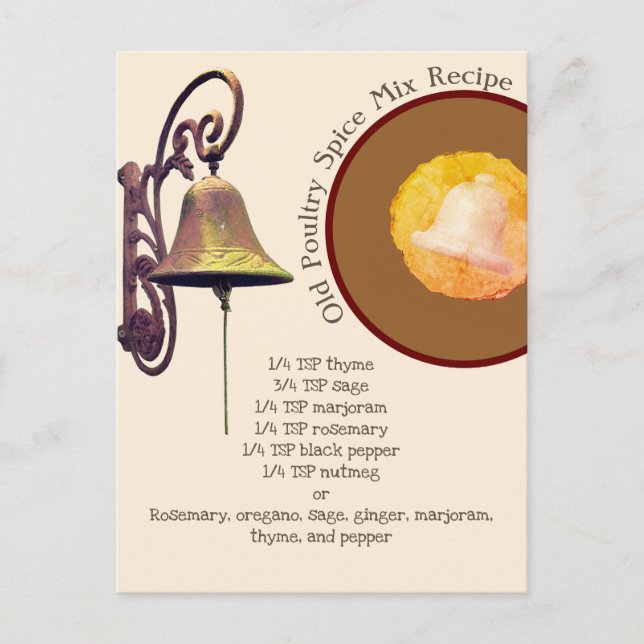Altes Gewürz-Mix Rezept Postkarte (Vorderseite)