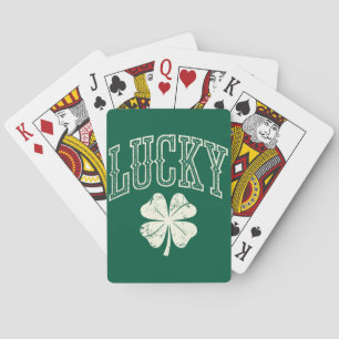 Altes Glücksklee St. Patricks Tag Spielkarten
