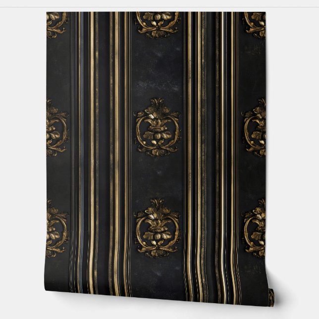 Altes Gold Elegantes Muster Tapete (Abrollen)