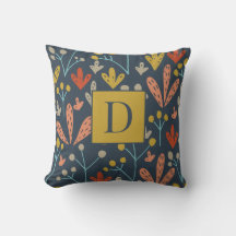 Altes Gold Floral Muster Modernes Monogramm