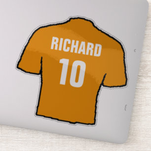 Altes Gold-Fußballtrikot auf einem Aufkleber