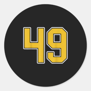 Altes Gold Schwarz Weiß Sport Nummer 49 Trikot Uni Runder Aufkleber