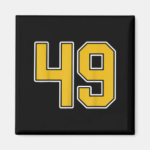 Altes Gold Schwarz Weiße Sport Nummer 49 Trikot Un Magnet