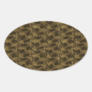 Altes goldenes Celtic-Spiralen-Knoten-Muster Ovaler Aufkleber