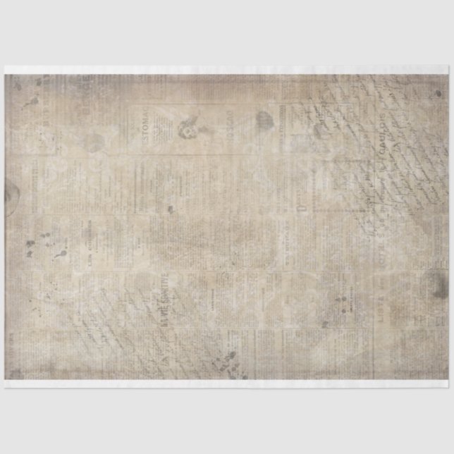 Altes grungy Vintag-gelbes Zeitungspapier Seidenpapier (Vorderseite)