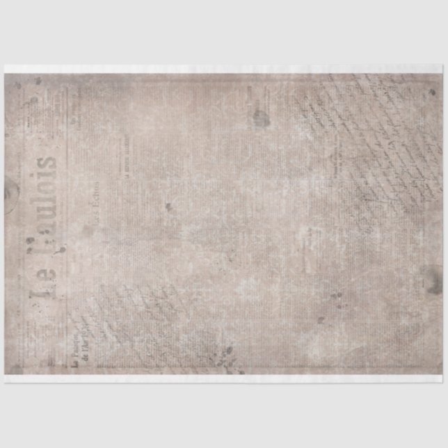 Altes grungy Vintage Zeitung Pink Tissue Paper Seidenpapier (Vorderseite)