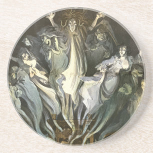 Altes Halloween, Skelett-Geiger und Geister Getränkeuntersetzer