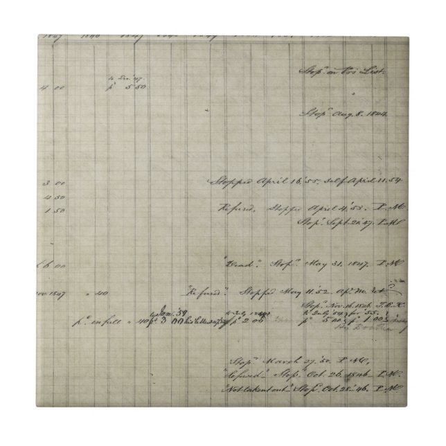 altes handgeschriebenes Hauptbuch Fliese (Vorderseite)