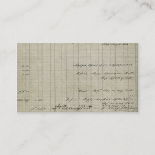 altes handschriftliches Hauptbuch Visitenkarte