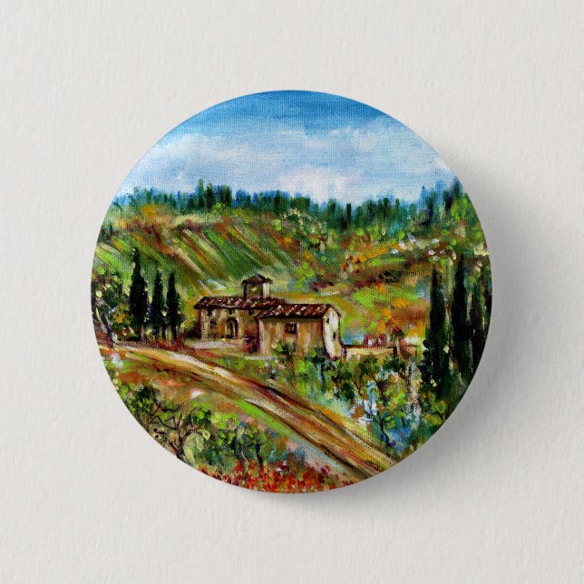 ALTES HAUS IN CHIANTI - TUSKANIEN BUTTON (Vorderseite)