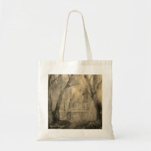 Altes Haus in der Holz-Tasche Tragetasche