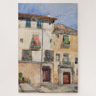 Altes Haus Spanien Vintage-Malerei Reise Kunst Fam Puzzle