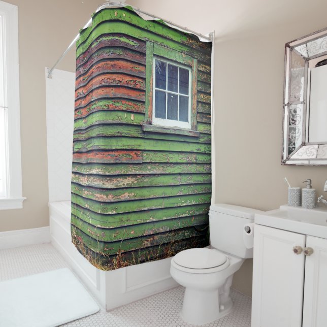 Altes Haus und Fenster Duschvorhang (Beispiel)