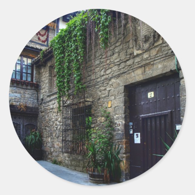 Altes Herrenhaus Runder Aufkleber (Vorderseite)