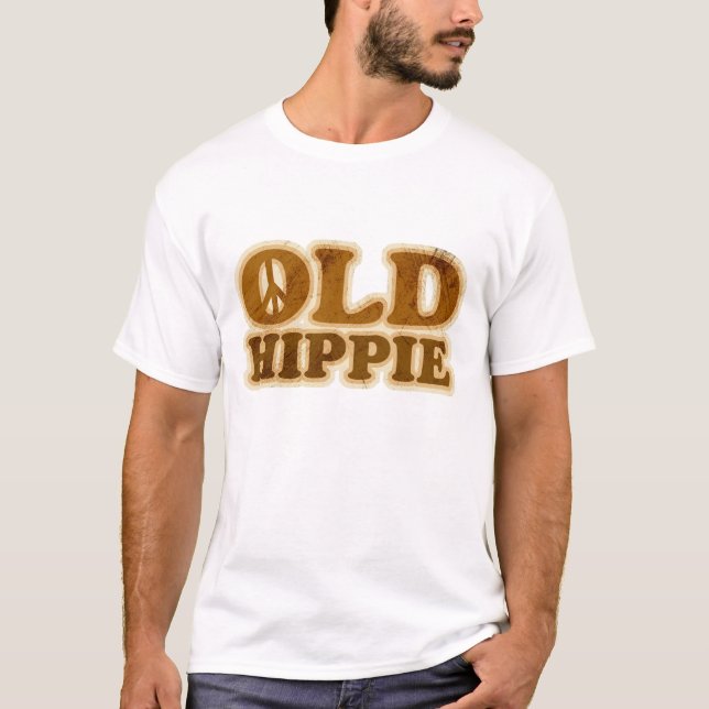 Altes Hippie-Friedenszeichen T-Shirt (Vorderseite)