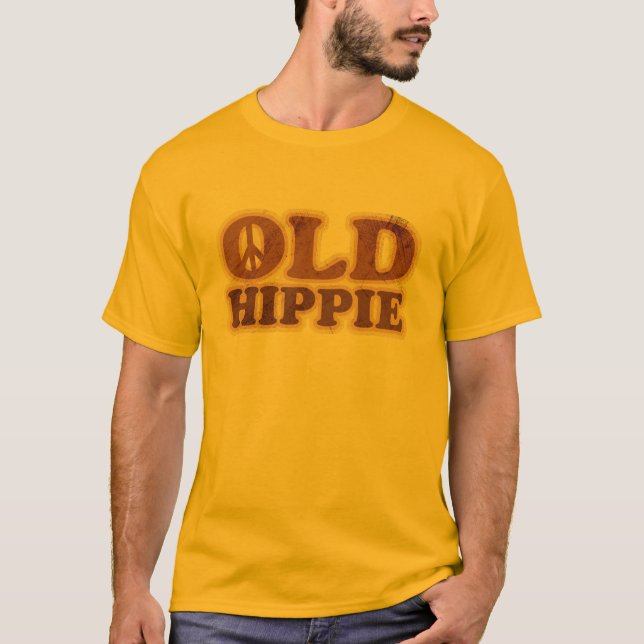 Altes Hippie-Friedenszeichen T-Shirt (Vorderseite)