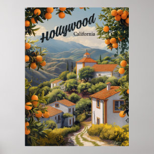 Altes Hollywood Kalifornien: Orange Groves wartet Poster