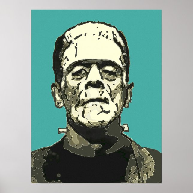 Altes Hollywood Monster Comic Filter Art Poster (Vorne)