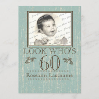 Altes Holz 60. Geburtstag Foto Einladung