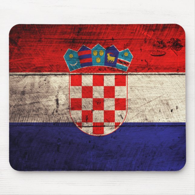 Altes Holz - Kroatien - Flagge Mousepad (Vorne)