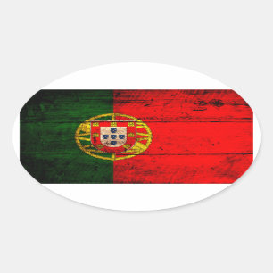 Altes Holz - Portugal - Flagge Ovaler Aufkleber